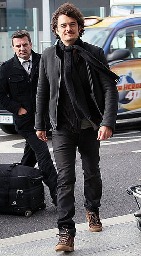 Pictures of Orlando Bloom at Heathrow Airport