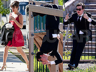 Pictures of the Glee Cast Matthew Morrison, Chris Colfer, Lea Michele, Cory Monteith on Set