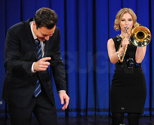 Pictures of Scarlett Johansson Playing Name That Tune on Late Night With Jimmy Fallon
