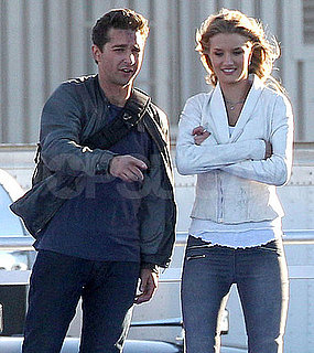 Pictures of Shia LaBeouf and Rosie Huntington-Whiteley on Set in LA