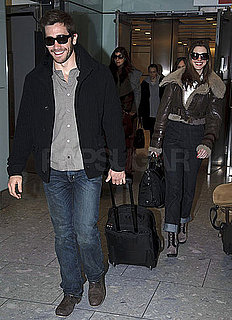 Pictures of Jake Gyllenhaal and Anne Hathaway Arriving in London to Promote Love and Other Drugs
