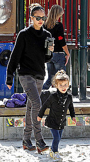 Pictures of Jessica Alba and Cash Warren Spending a Sunday in the Park With Honor