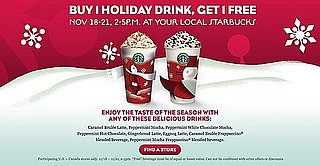 Starbucks Holiday Deal: Buy One Holiday Drink, Get One Free, Nov. 18-21, 2010