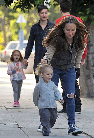 Pictures of Tobey Maguire and Jennifer Meyer With Otis and Ruby