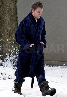 Pictures of Matt Damon Filming Contagion in Illinois