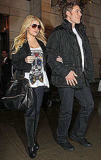Pictures of Jessica Simpson and Eric Johnson Leaving NYC Hotel