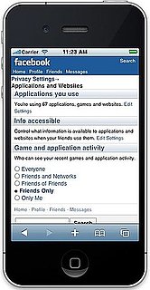 Facebook Mobile Privacy Dashboard
