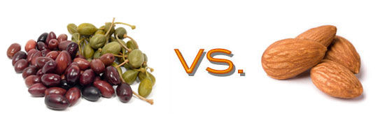 Comparing Nutritional Value of Snacks: Almonds and Olives Comparing Nutritional Value of Snacks: Almonds and Olives