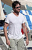 Pictures of Gerard Butler On the Beach in South Beach Florida