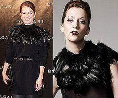 Julianne Moore Wearing Black Feather Circle Scarf Julianne Moore Wearing Black Feather Circle Scarf