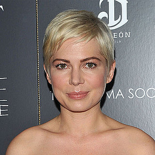 Michelle Williams Wears Dark Eyebrows With Platinum Hair