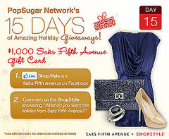 Win $1,000 to Saks Fifth Ave