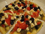 Pesto and Almond Feta Pizza