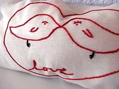 Love Bird Pillow..Ready for Valentines Day?