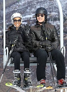 Pictures of Zoe Saldana and Keith Britton Skiing in Aspen