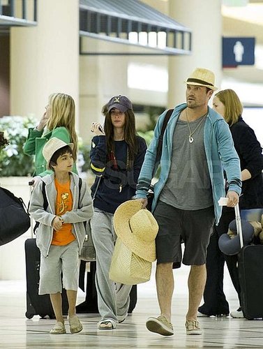 Pictures of Megan Fox, Brian Austin Green, and Kassius Green at LAX