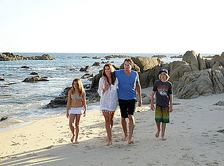Pictures of Cindy Crawford and Rande Gerber on Beach With Kids Presley and Kaia