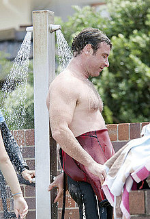 Pictures of Shirtless Liev Schreiber Surfing in Australia