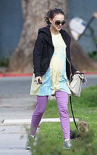Pictures of Pregnant Natalie Portman's Baby Bump Taking Her Dog Whiz For a Walk