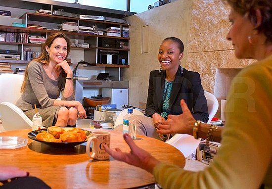 Pictures of Angelina Jolie With the SOS Children's Villages First Legal Fellow Nathalie Nozile