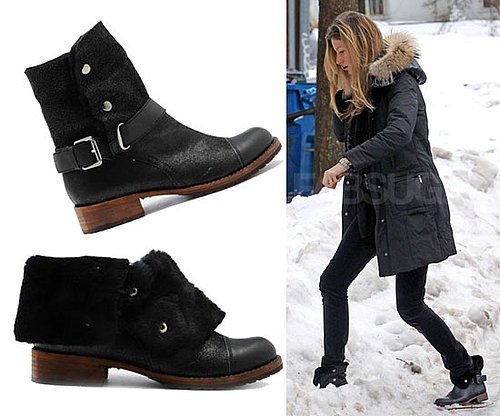 Gisele Bundchen Wearing Matt Bernson Buckle Boots in Boston