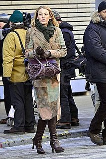 Pictures of Blake Lively Wearing Two Coats on the Set of Gossip Girl in NYC