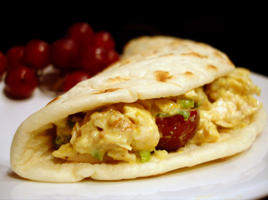 Curried Chicken Salad on Flatbread