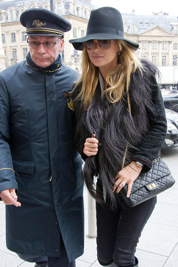 Pictures of Kate Moss Wearing Engagement Ring in Paris Ahead of Wedding in July