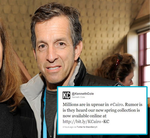 Kenneth Cole Causes Outrage With Cairo Tweet and Apologises