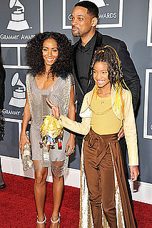 Willow Smith, Jada Pinkett-Smith, and Will Smith Grammys 2011