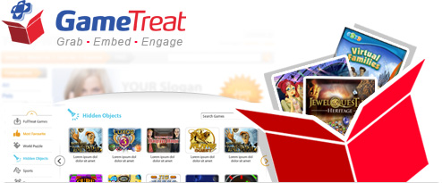 GameTreat is a new Web App that allows you to offer high quality casual game content in your website – for FREE! 