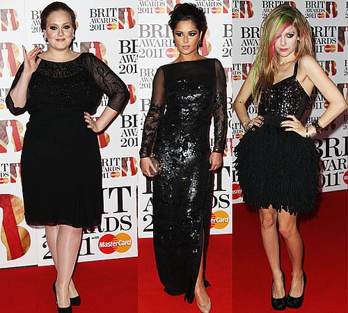 Celebrity Red Carpet Pictures From The Brit Awards 2011 All the Dresses Including Cheryl Cole, Adele, Avril Lavigne, Rihanna