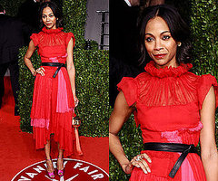 Zoe Saldana Vanity Fair Oscars Party 2011