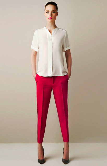 Studio Shirt ($90), Narrow Leg Studio Trousers ($90), Glitter Court Shoe ($110) Studio Shirt ($90), Narrow Leg Studio Trousers ($90), Glitter Court Shoe ($110)