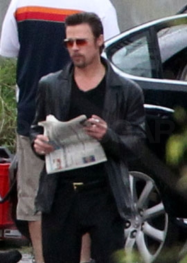 Brad Pitt Rocks His Slicked-Back Hair and Goatee on Set — Hot Stuff or Not My Thing?