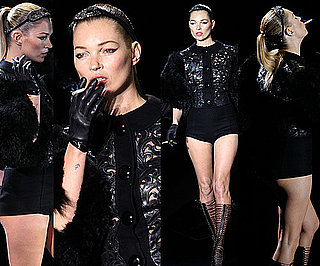 Kate Moss Smokes Cigarette on Louis Vuitton Runway