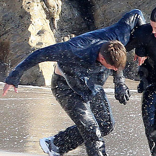Guess Who Got Wet and Roughed Up on Set?