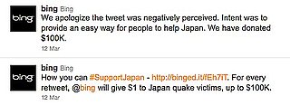 Microsoft Bing's Japan Earthquake Twitter Campaign.