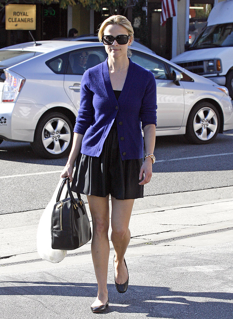 Reese Witherspoon in Black Dress and Navy Blazer Reese Witherspoon in Black Dress and Navy Blazer