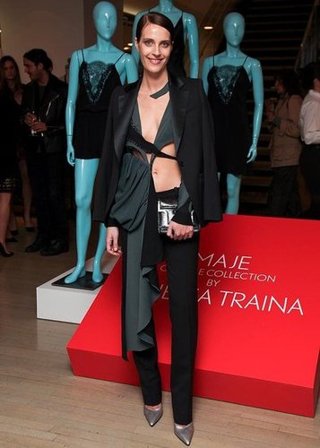 Vanessa Traina in black tuxedo jacket and pant from Vanessa Traina for Maje
Vanessa Traina in black tuxedo jacket and pant from Vanessa Traina for Maje