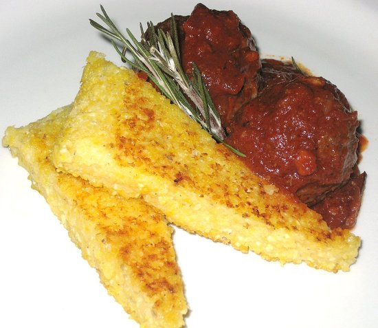 Lamb Meatballs with Pan Seared Polenta
