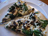 Mushroom and Spinach Pizza with Truffle Oil Mushroom and Spinach Pizza with Truffle Oil