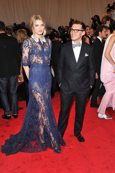Lily Donaldson in Erdem, with the designer Lily Donaldson in Erdem, with the designer