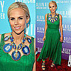 Tory Burch Style: Green Dress and Blue Necklace 2011-05-04 09:45:57