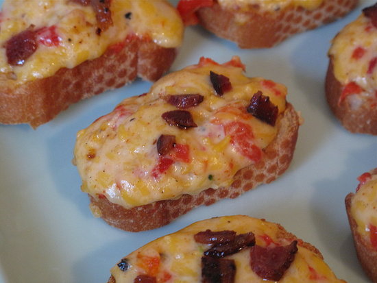 Pimento Cheese and Bacon Crostini