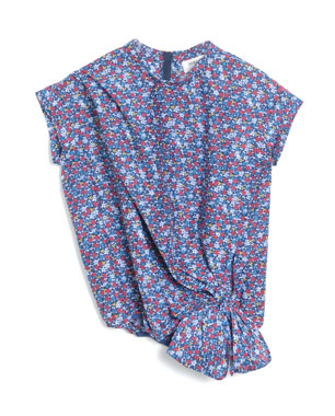 United Bamboo Floral Cotton Side Tie Blouse ($244)