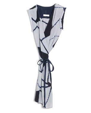 Bruce Silk Tie-Dye Blocks Wrap Dress ($650)