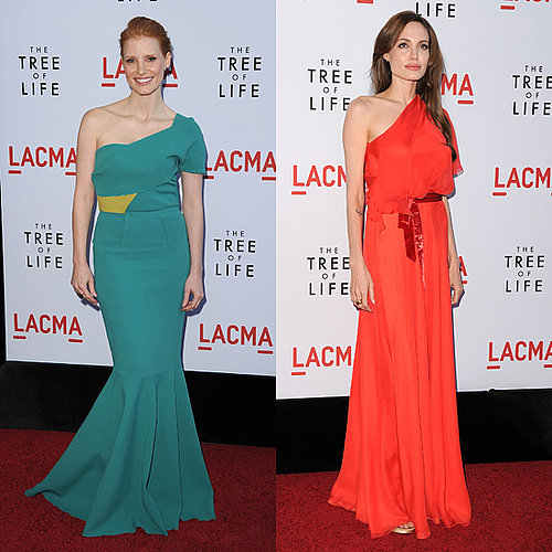 Angelina Jolie and Jessica Chastain on the Red Carpet