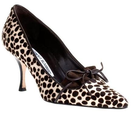 Manolo Blahnik Libru spotted pony pump