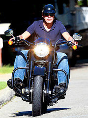 George Clooney Riding a Motorcycle in LA Pictures George Clooney Riding a Motorcycle in LA Pictures